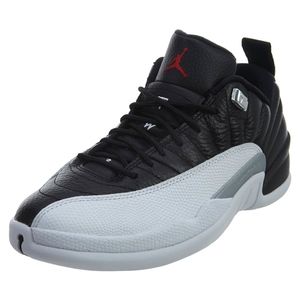 Jordan 12 low black and white. Leather upper